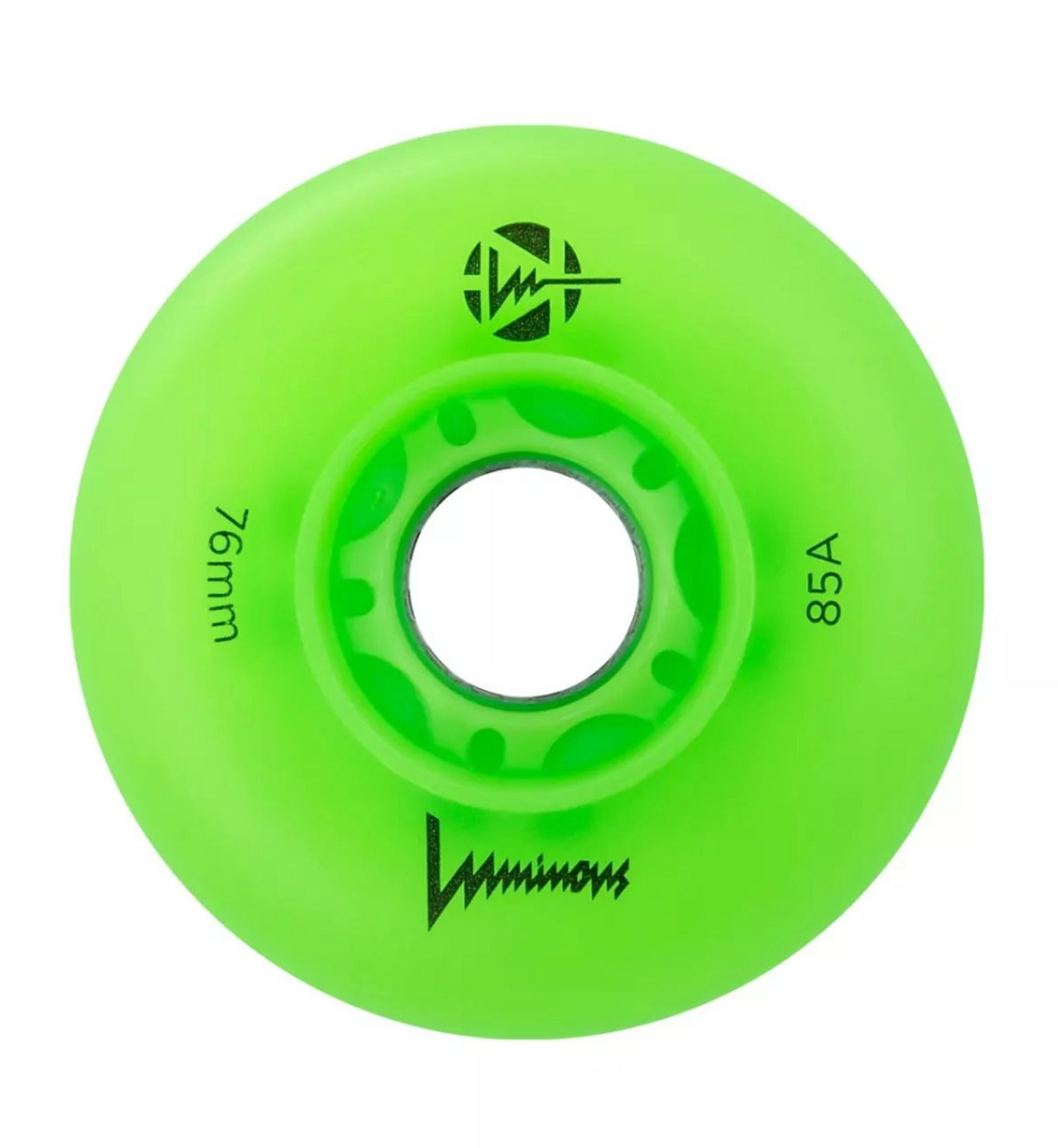 LUMINOUS - LED WHEELS - 76mm/85A - GREEN APPLE GLOW - x4