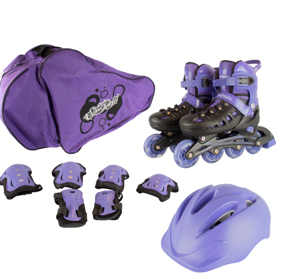MODELO CON MOCHILA PRO COLOR MORADO/NEGRO
