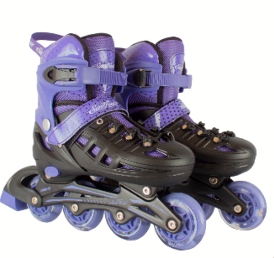 MODELO CON MOCHILA PRO COLOR MORADO/NEGRO