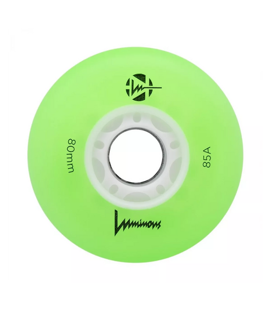 LUMINOUS - LED WHEEL - 80mm/85A - GREEN / WHITE / GLOW