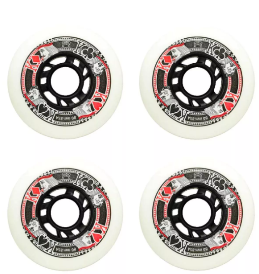 FR - STREET KINGS WHEEL 80MM/85A WHITE/BLACK X4