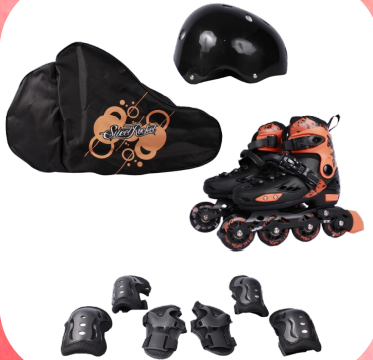 Sweet Rocket Negro/Naranja con Protecciones